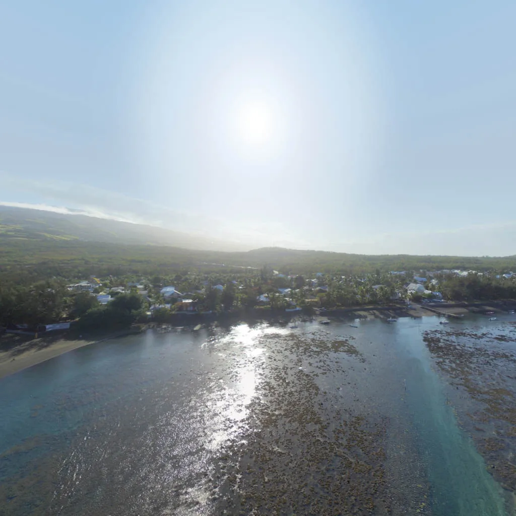 Vue du panorama : Le bassin Pirogue à marée basse