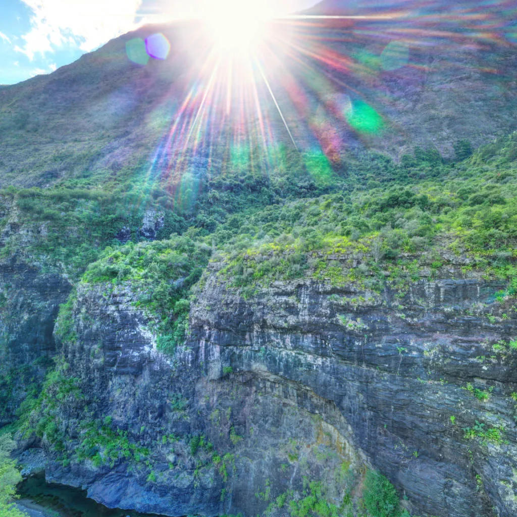 Vue du panorama : La gorge de la rivière des Galets